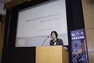 Ms. Clara Ho, Hong Kong Association of Banks, delivers “Internet Banking Service Security Tips”.