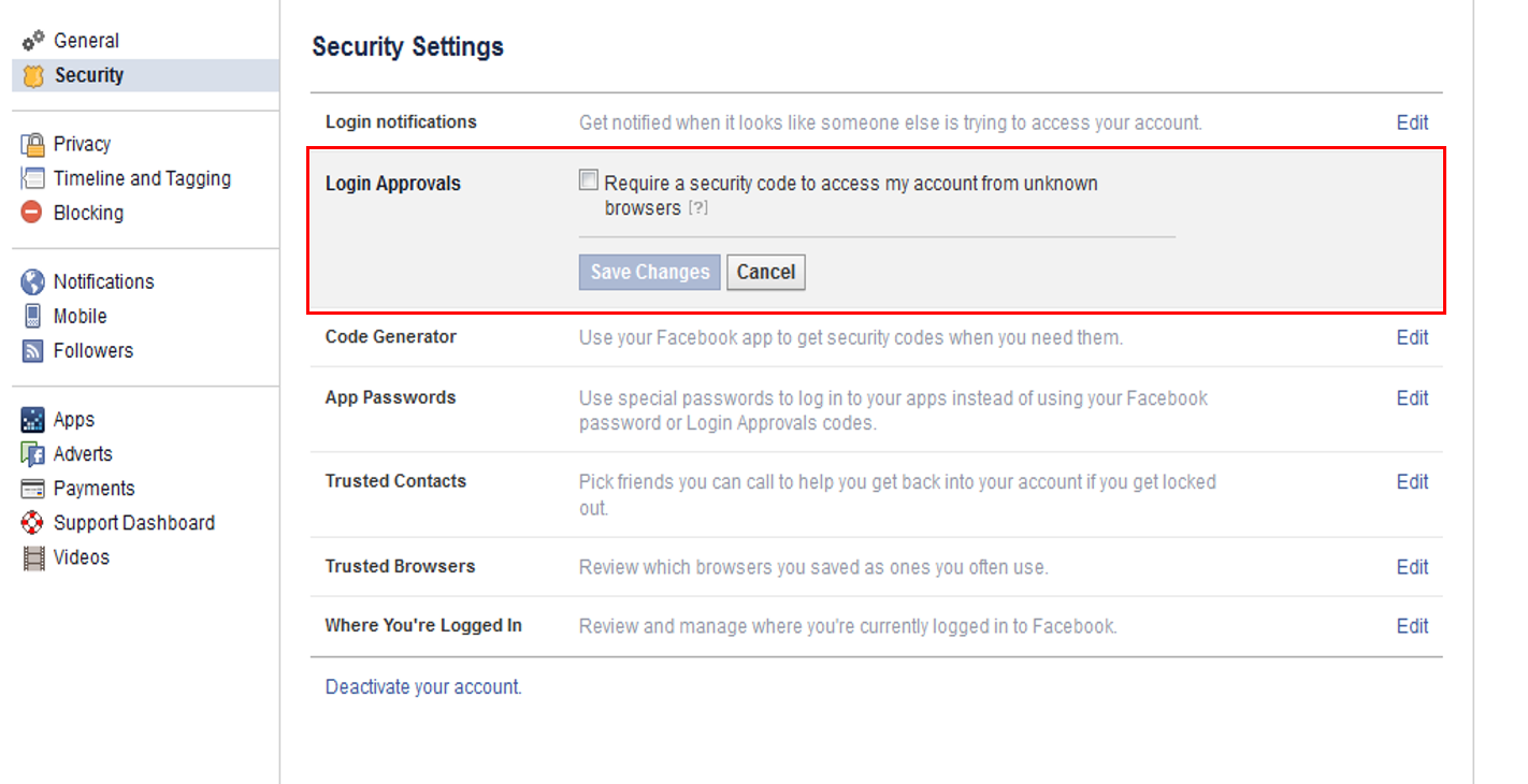 How to Turn on Login Approvals on Facebook