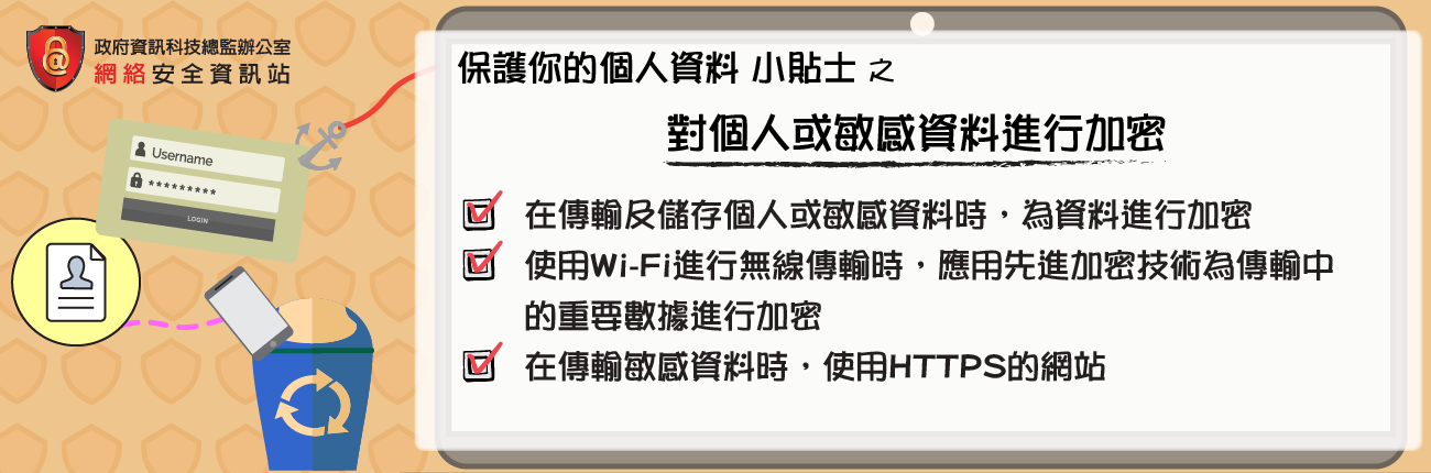 对个人或敏感资料进行加密