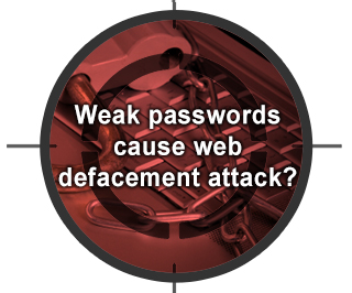 Weak passwords cause web defacement attack?